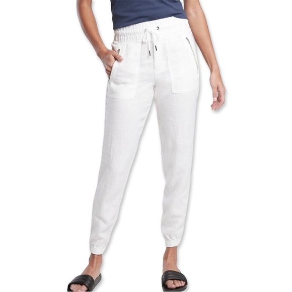 Athleta | Women’s 100% Linen Cabo Joggers Size 4 Petite - Picture 1 of 8